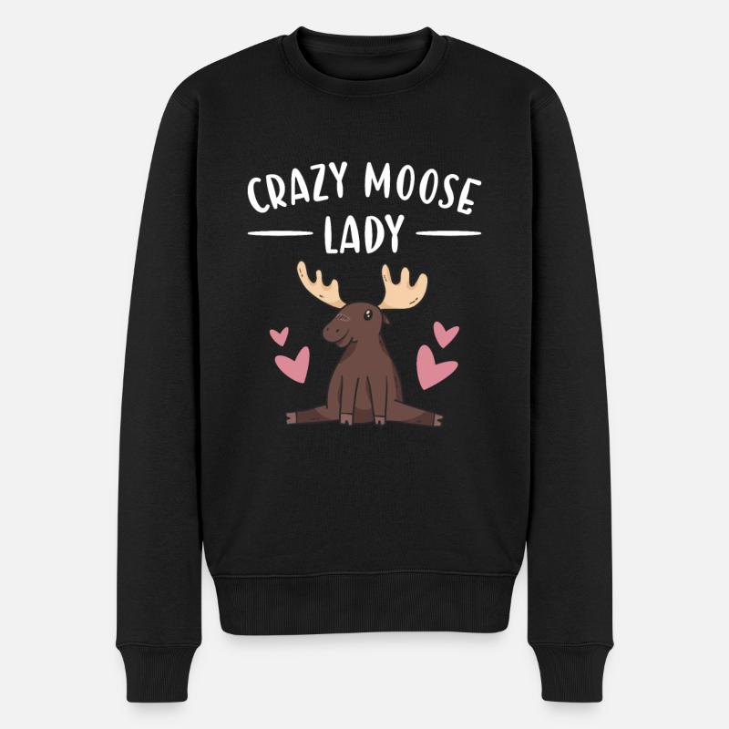Elk Crazy Moose Lady Moose - Pull Premium bio Homme - noir