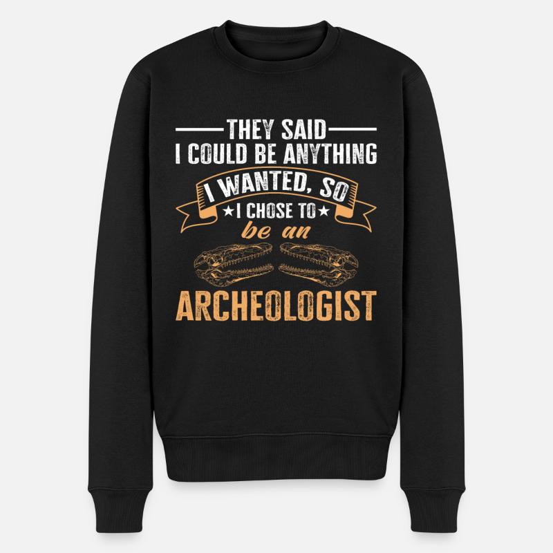 Archaeology Job Profession Work Archaeologist - Männer Premium Bio Pullover - Schwarz