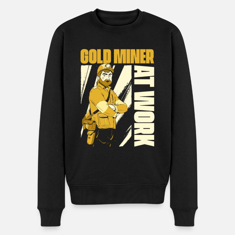 Mine d’or minière - Pull Premium bio Homme - noir