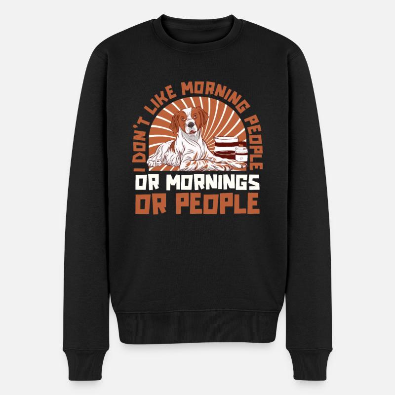 Brittany Spaniel Hund - Männer Premium Bio Pullover - Schwarz