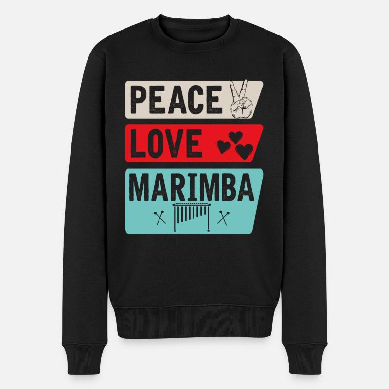 Peace Love Marimba Marching Band - Pull Premium bio Homme - noir