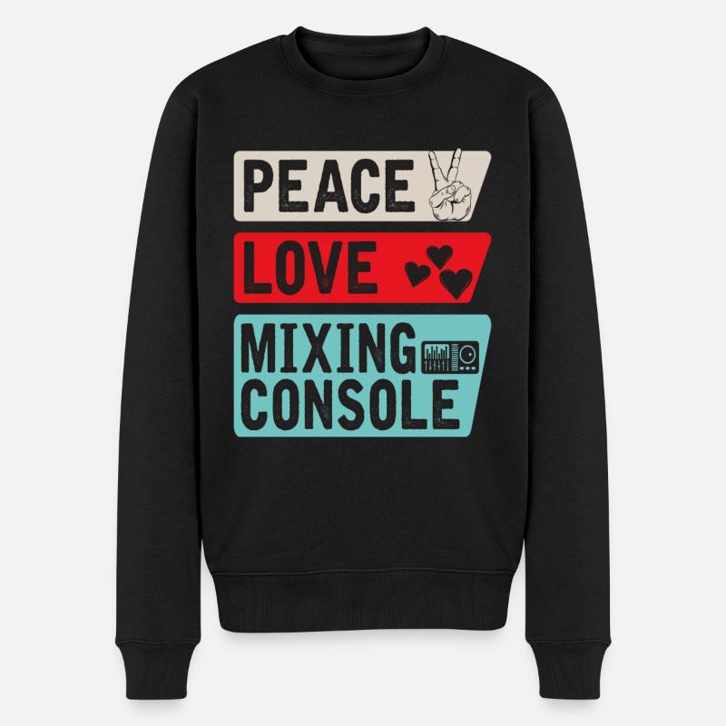Peace Love Mixing Console - Männer Premium Bio Pullover - Schwarz