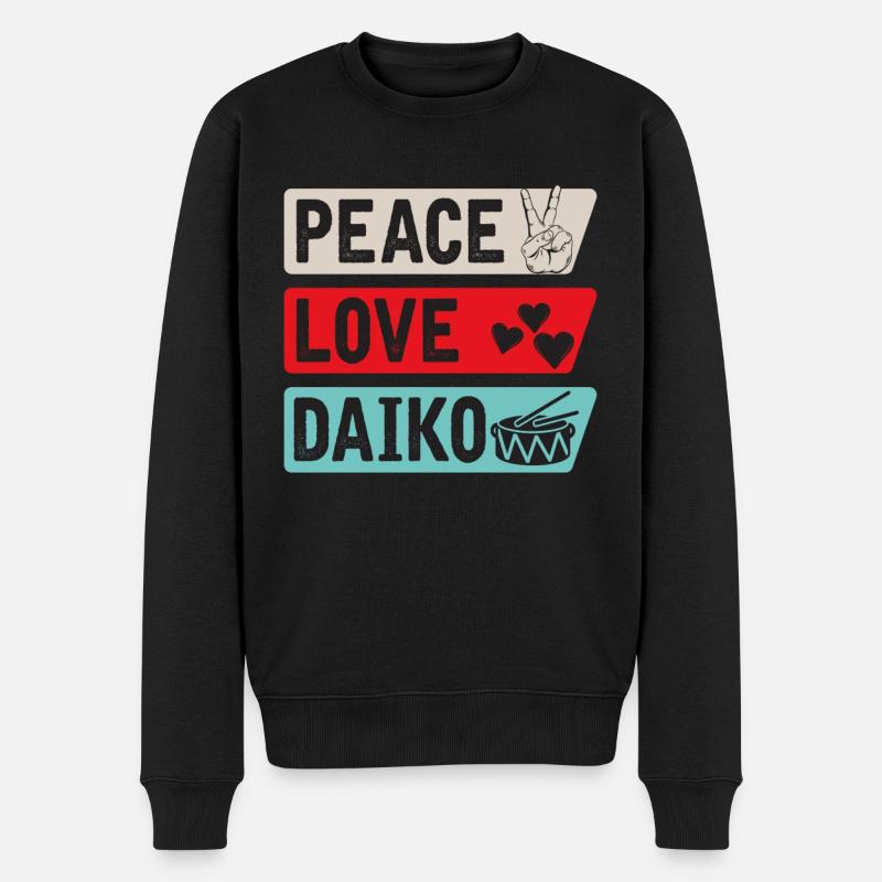 Paix Amour Daiko - Pull Premium bio Homme - noir
