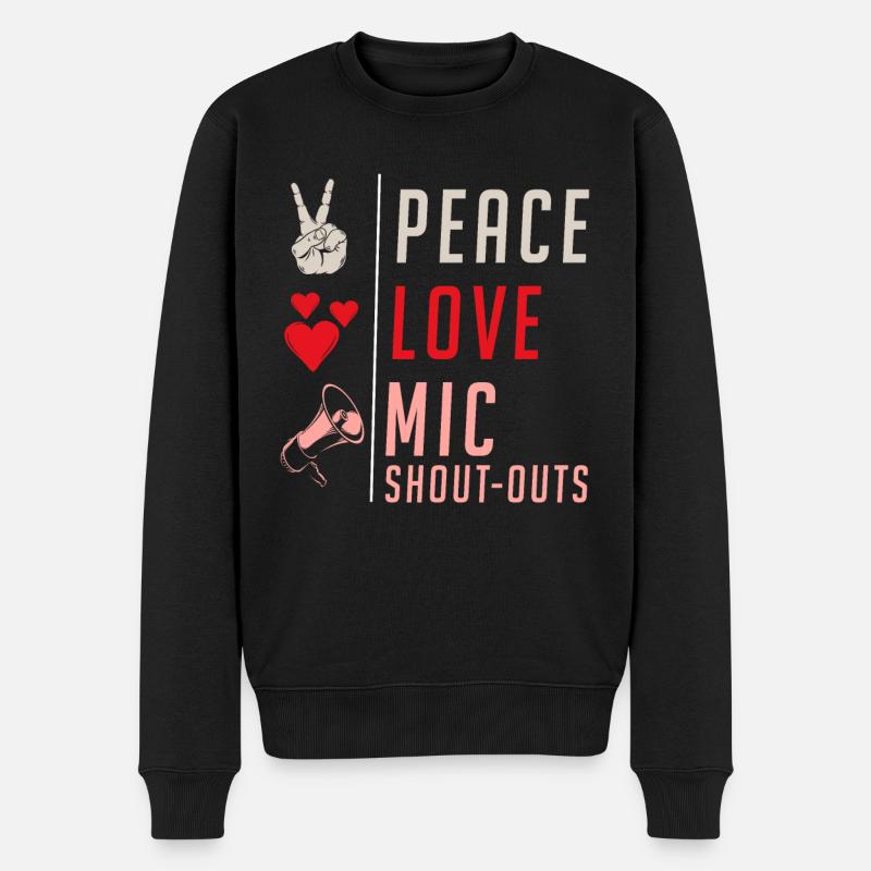 Peace Love Mic Shout-Outs Instrument - Pull Premium bio Homme - noir