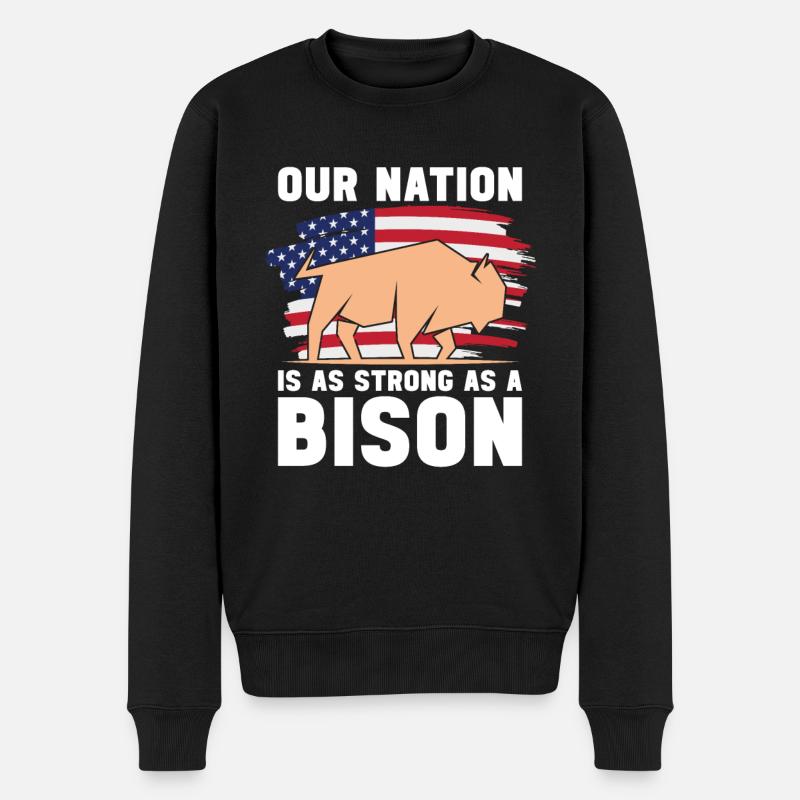 Bison d’Amérique Buffalo - Pull Premium bio Homme - noir