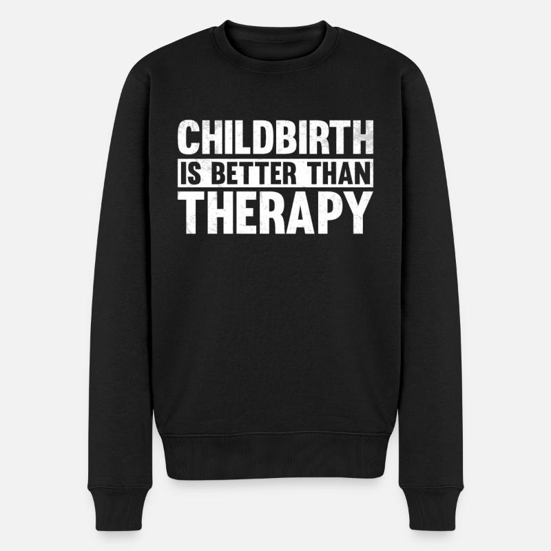 Hebamme Geburtshelfer - Männer Premium Bio Pullover - Schwarz