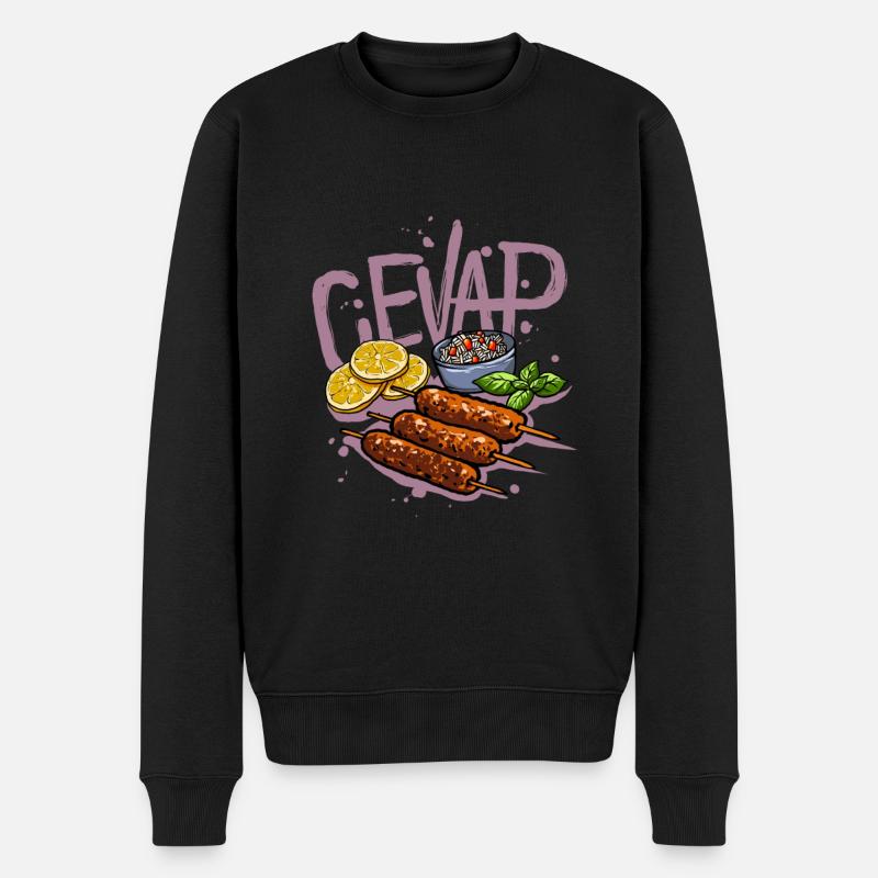 Cevap Saucisses Grillées Serbes Cevapi - Pull Premium bio Homme - noir