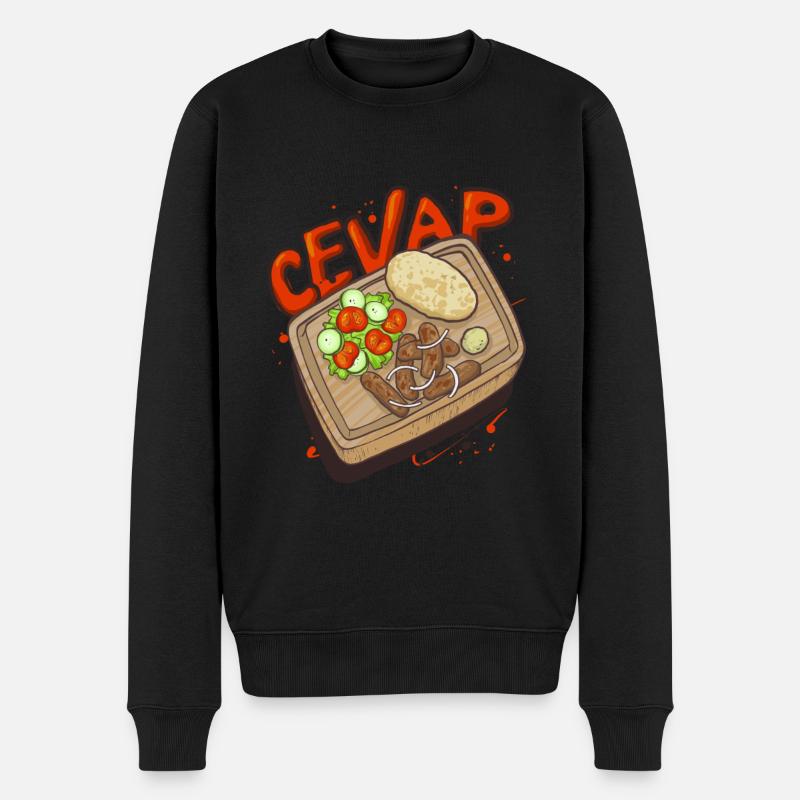 Cevap Serbian Grill Sausages Cevapi - Men's Premium Organic Jumper - black