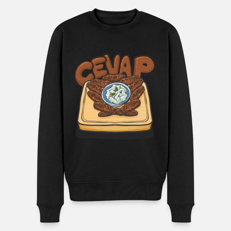 Cevap Saucisses Grillées Serbes Cevapi - Pull Premium bio Homme - noir