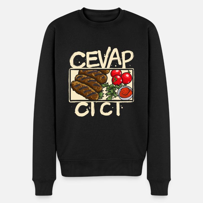 Cevapcici Cevapi Food cevapcici Grill - Männer Premium Bio Pullover - Schwarz