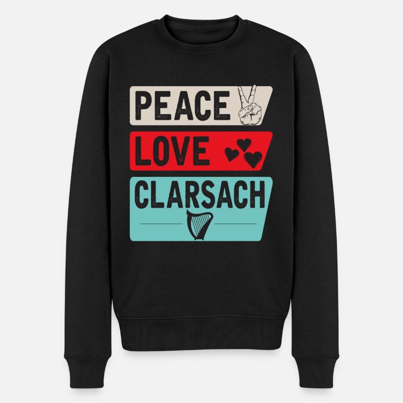Clarsach Music Instrument Musique écossaise - Pull Premium bio Homme - noir