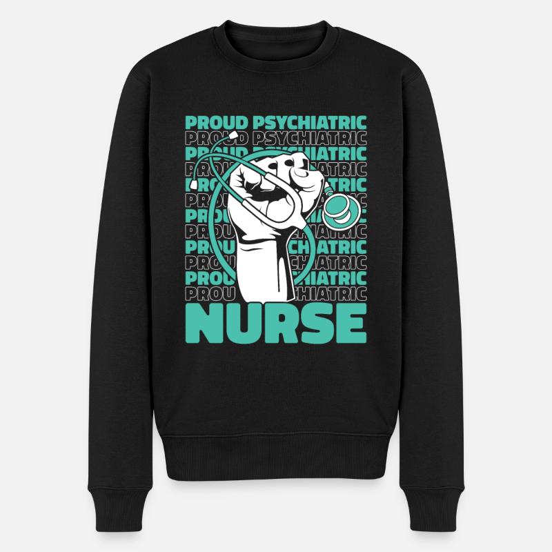 Krankenschwester - Männer Premium Bio Pullover - Schwarz