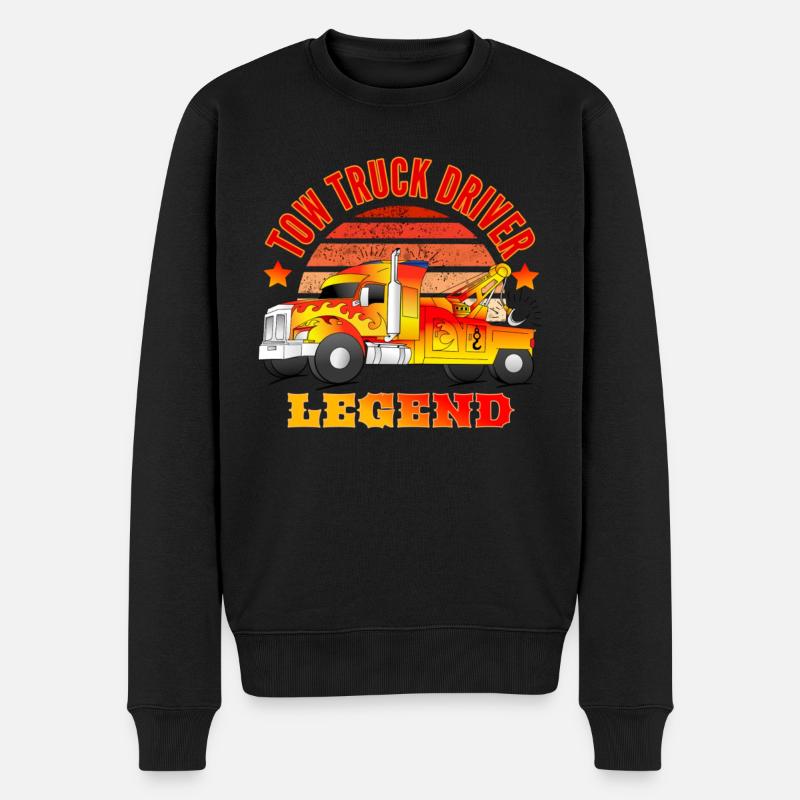 Tow Truck Driver Abschlepper Legende - Männer Premium Bio Pullover - Schwarz