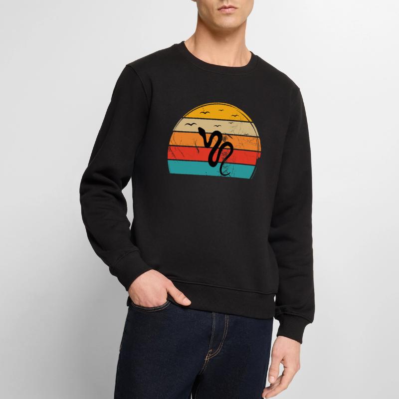 Snake Retro Reptile Python Gift idea Männer Premium Bio Pullover