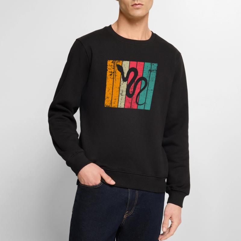 Snake Retro Reptile Python Idée cadeau Pull Premium bio Homme