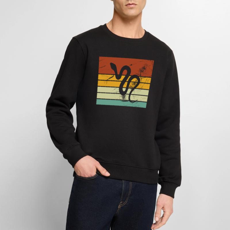 Snake Retro Reptile Python Idée cadeau Pull Premium bio Homme