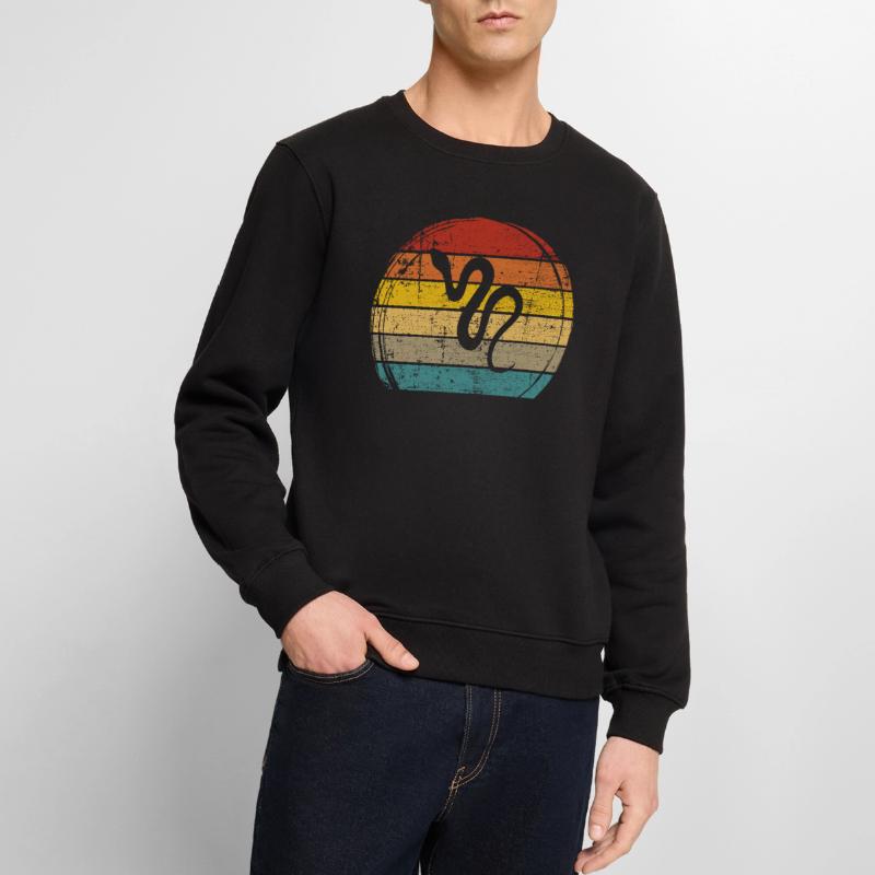 Snake Retro Reptile Python Idée cadeau Pull Premium bio Homme