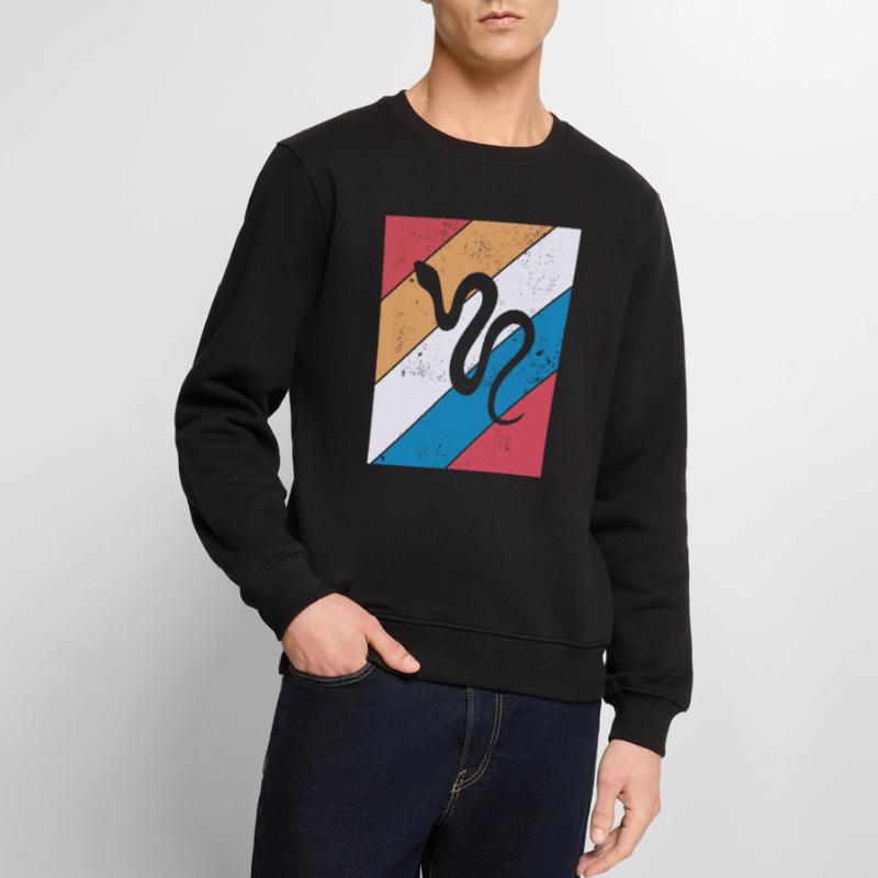 Snake Retro Reptile Python Gift idea Männer Premium Bio Pullover