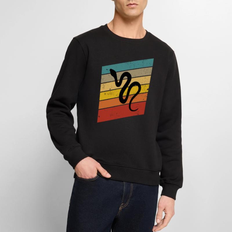 Snake Retro Reptile Python Idée cadeau Pull Premium bio Homme