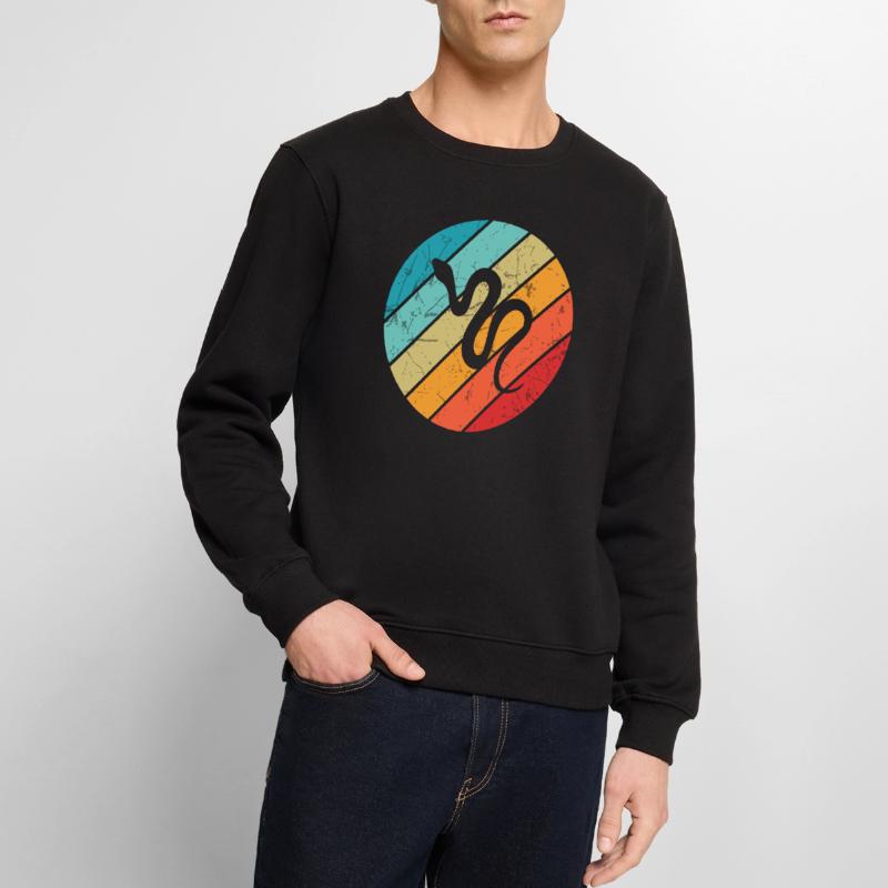 Snake Retro Reptile Python Idée cadeau Pull Premium bio Homme