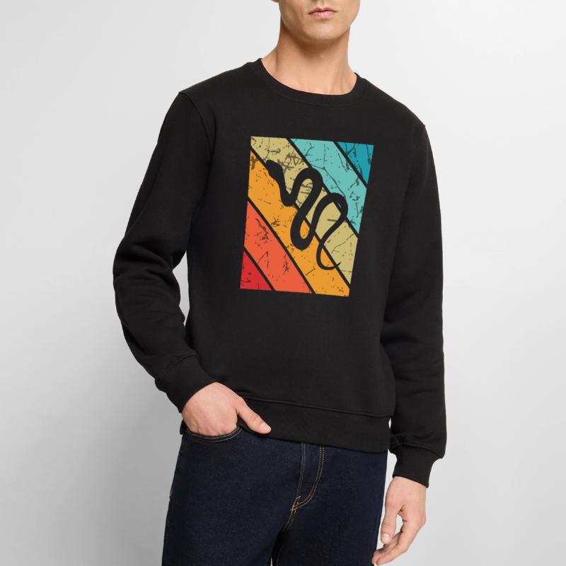 Snake Retro Reptile Python Idée cadeau Pull Premium bio Homme