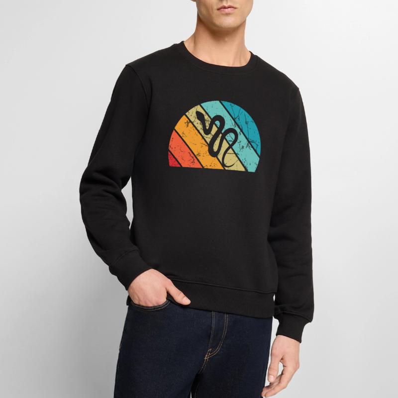 Snake Retro Reptile Python Idée cadeau Pull Premium bio Homme