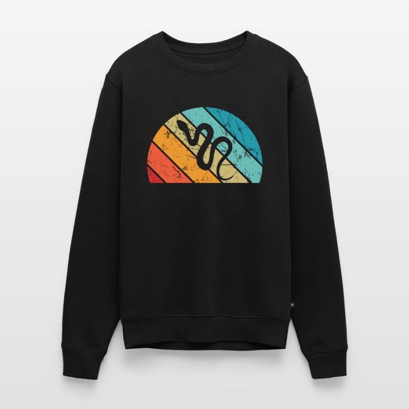 Snake Retro Reptile Python Idée cadeau Pull Premium bio Homme