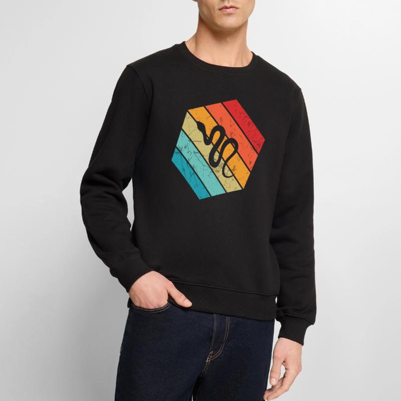 Snake Retro Reptile Python Idée cadeau Pull Premium bio Homme