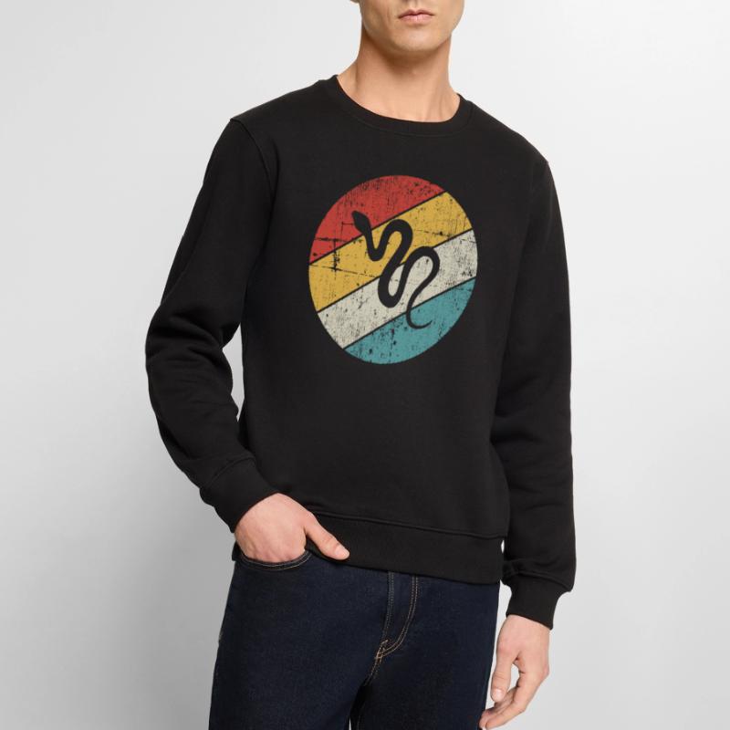 Snake Retro Reptile Python Idée cadeau Pull Premium bio Homme