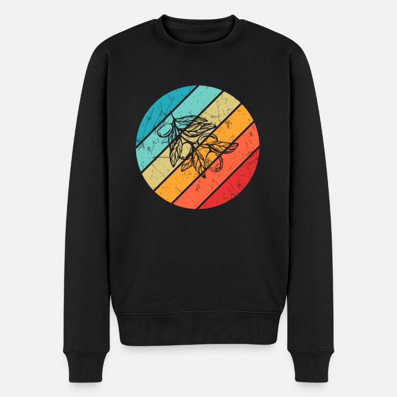 Olive food oil Retro Vegetarian Gift idea - Männer Premium Bio Pullover - Schwarz
