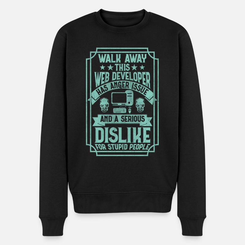 Funny Programmer Web Developer Funny - Männer Premium Bio Pullover - Schwarz