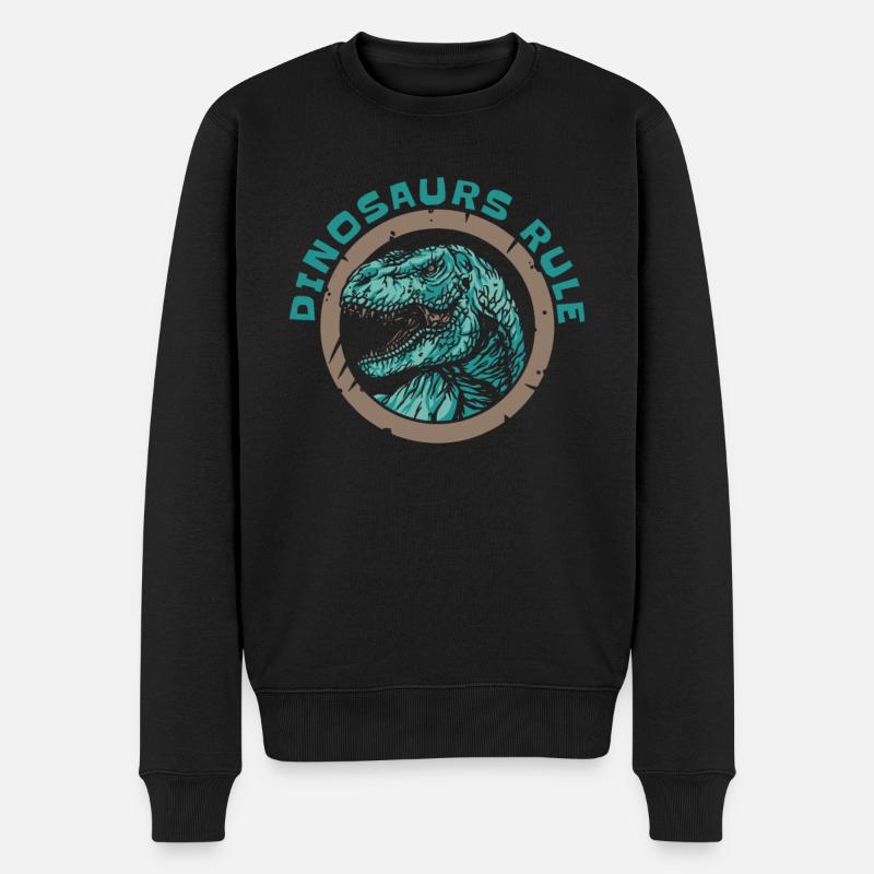 Dinosaurier Erwachsener Dinosaurier - Männer Premium Bio Pullover - Schwarz