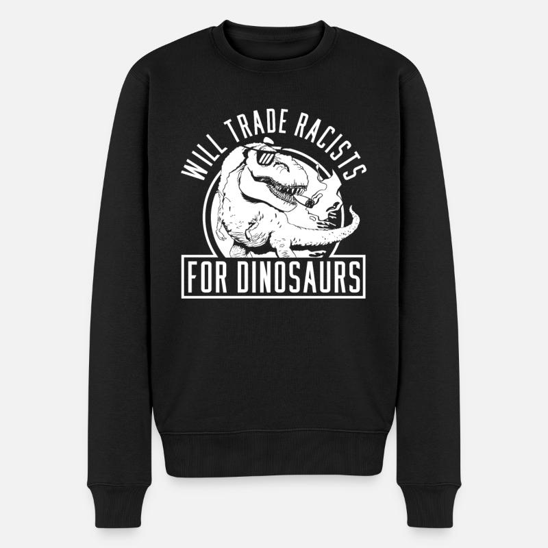 Dinosaure antiraciste - Pull Premium bio Homme - noir
