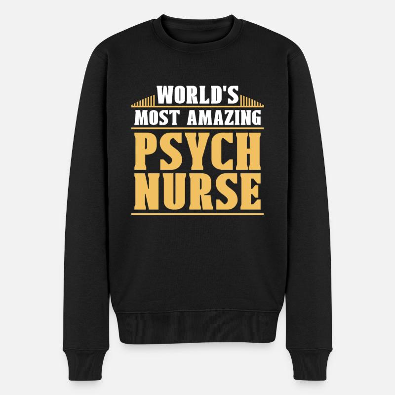 Krankenschwester - Männer Premium Bio Pullover - Schwarz