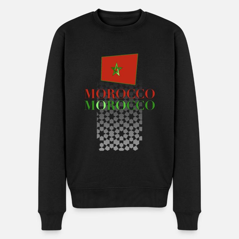 Marokko - Männer Premium Bio Pullover - Schwarz