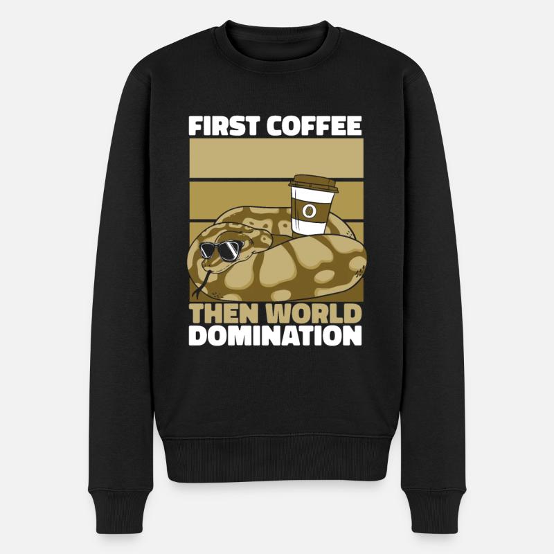 Boa Constrictor Schlange Kaffee Sonnenbrille - Männer Premium Bio Pullover - Schwarz