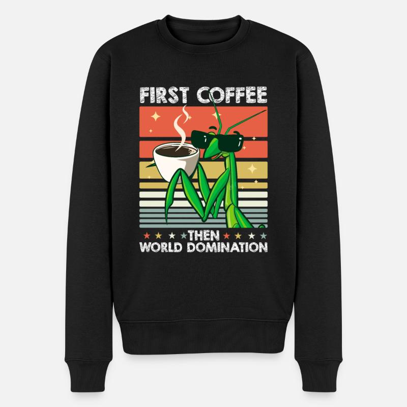 Mantis Gottesanbeterin Sonnenbrille Kaffee - Männer Premium Bio Pullover - Schwarz