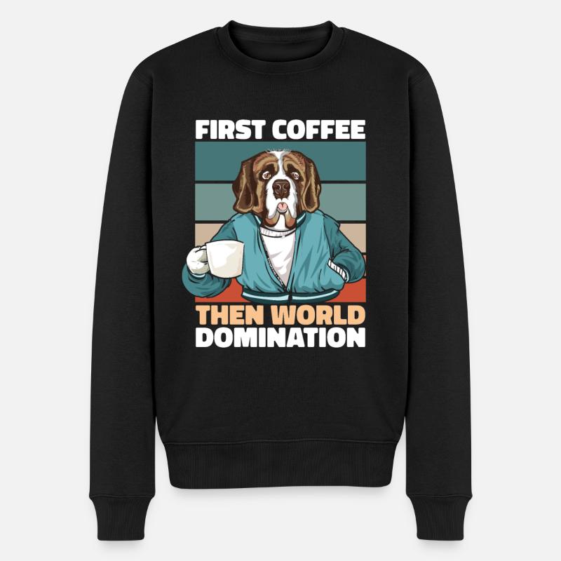 Bernhardiner Kaffee - Männer Premium Bio Pullover - Schwarz