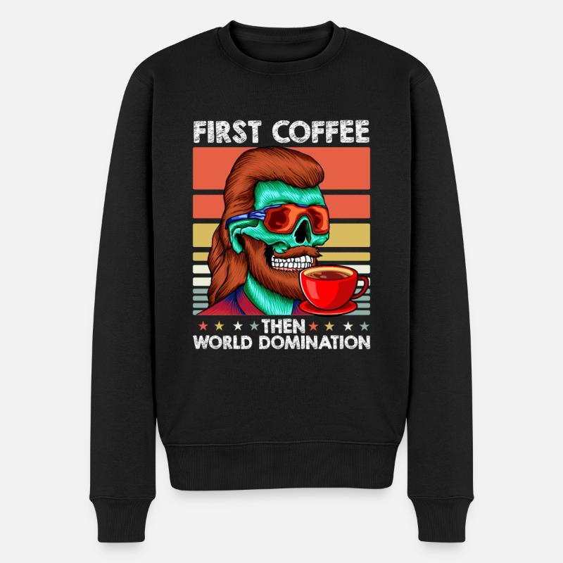 Café Vokuhila Skull - Pull Premium bio Homme - noir