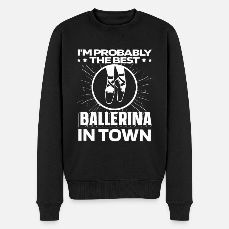 Ballet Balerina Witzig - Männer Premium Bio Pullover - Schwarz