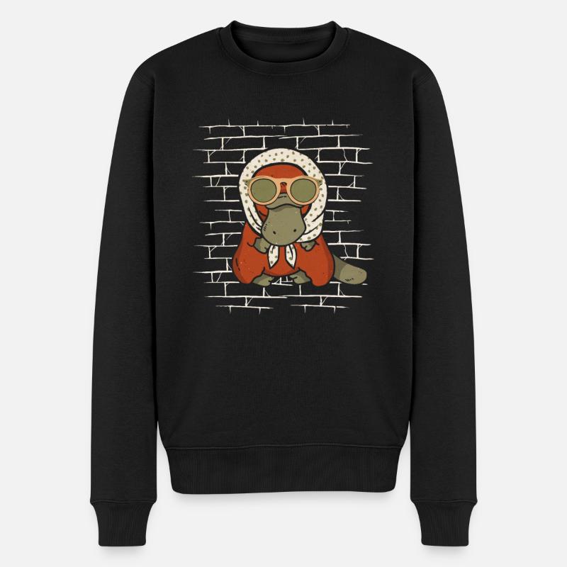 Schnabeltier Platypus - Männer Premium Bio Pullover - Schwarz