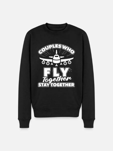Flight attendant stewardess couple - Men's Premium Organic Jumper - black