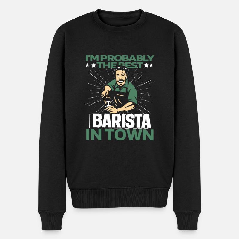 Barista Café Drôle - Pull Premium bio Homme - noir