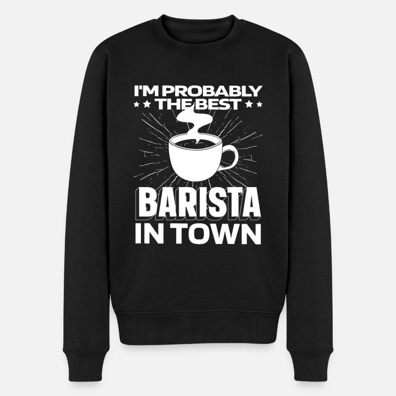 Barista Kaffee - Männer Premium Bio Pullover - Schwarz