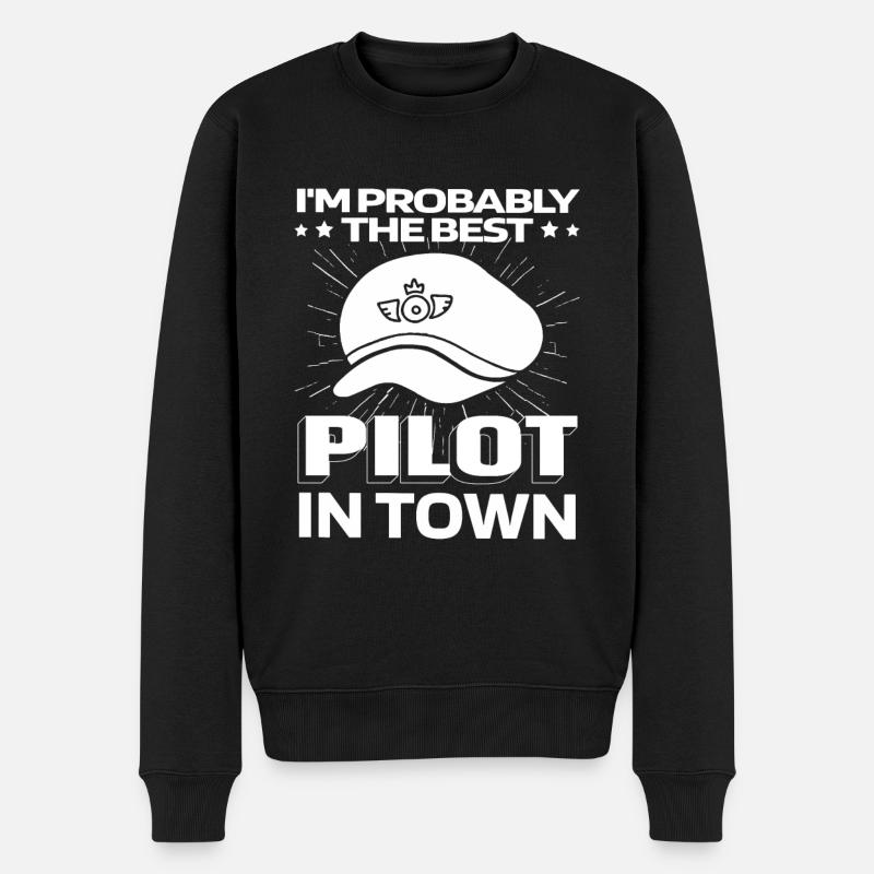 Pilote d’avion - Pull Premium bio Homme - noir