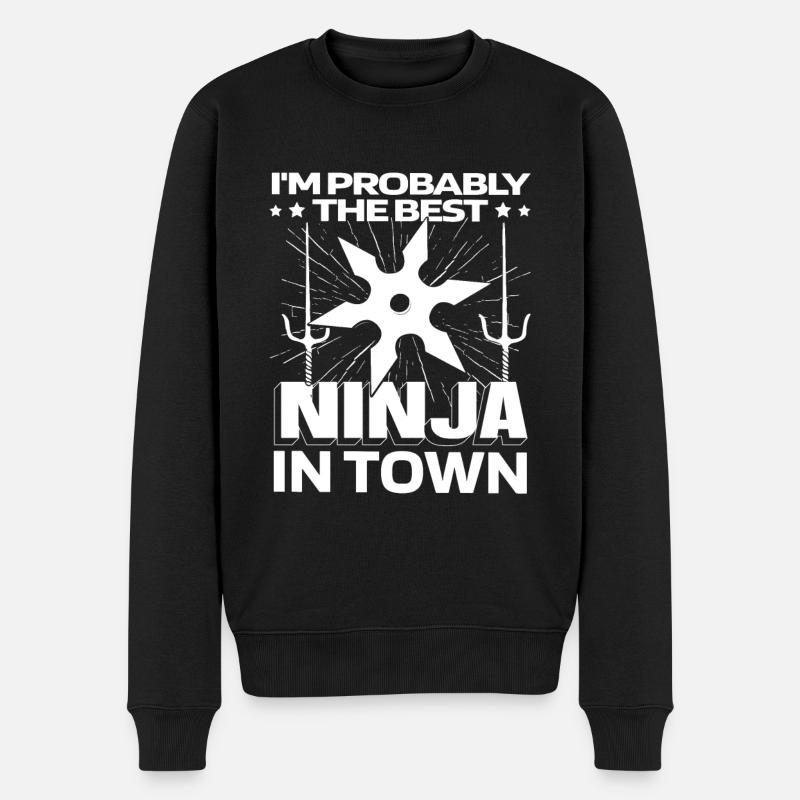 Ninja Ninja Star - Pull Premium bio Homme - noir