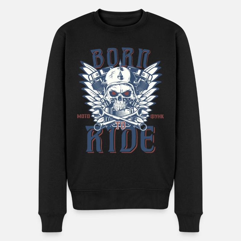 Motocyclette. Né pour conduire. - Pull Premium bio Homme - noir