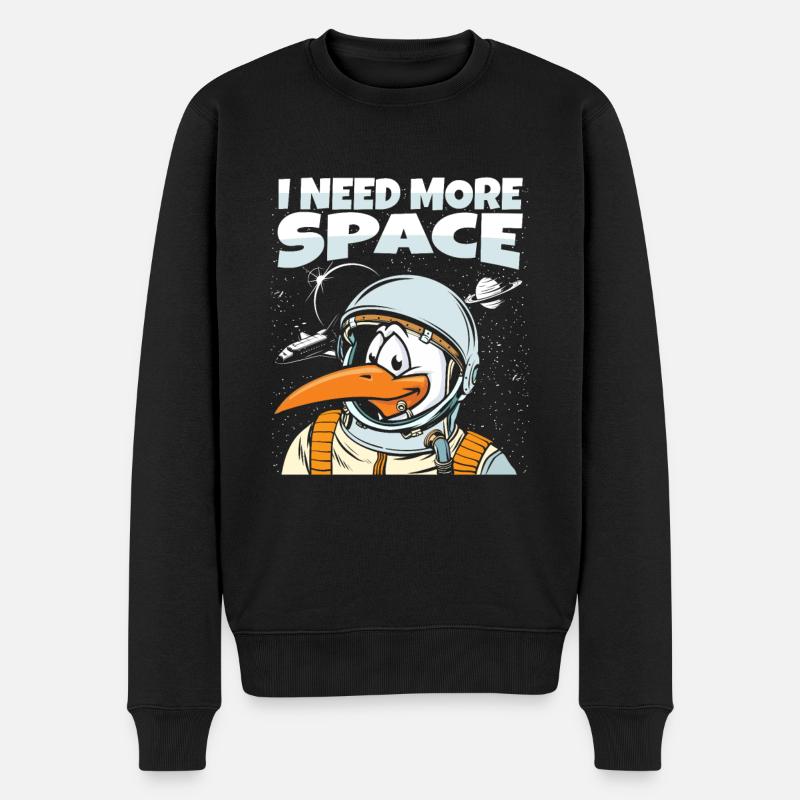 Möwe Astronaut I Need More Space - Männer Premium Bio Pullover - Schwarz