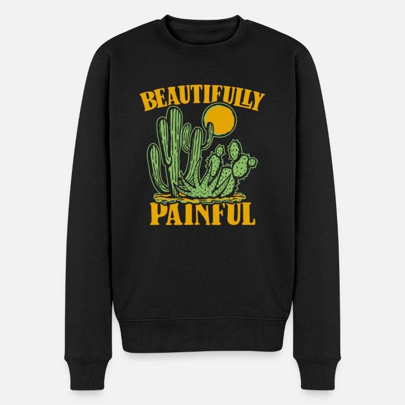 Kaktus Garten - Männer Premium Bio Pullover - Schwarz
