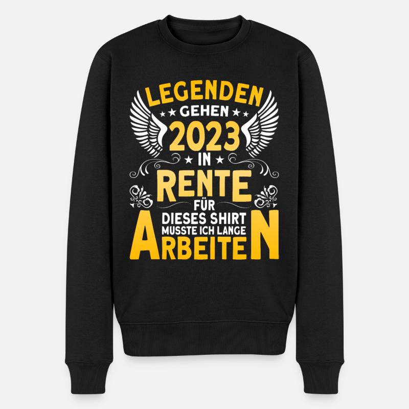Rentner Eine Legende geht in Rente 2023 - Männer Premium Bio Pullover - Schwarz